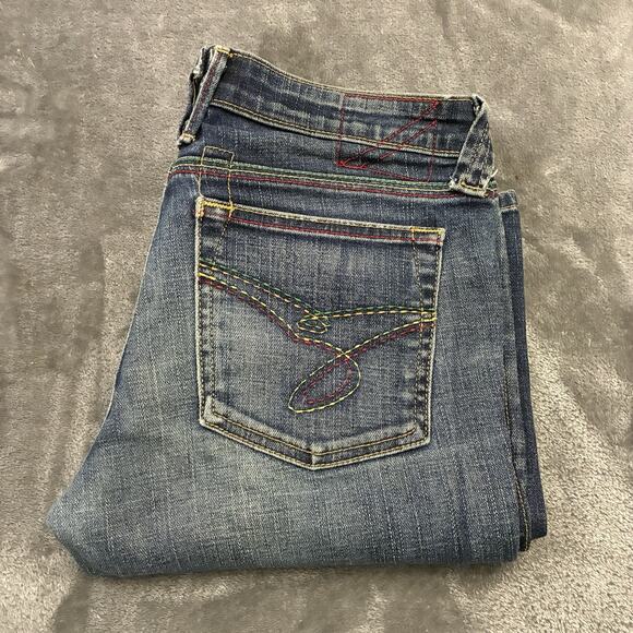 Catch A Fire Bootcut Leg Jeans Women's 26 Blue Low Rise New Forever Rinse Pants - Picture 1 of 15